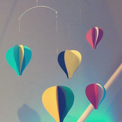 【 モビール 気球 balloon 5】\⁠(⁠๑⁠╹⁠◡⁠╹⁠๑⁠)⁠ﾉ⁠♬ 4枚目の画像