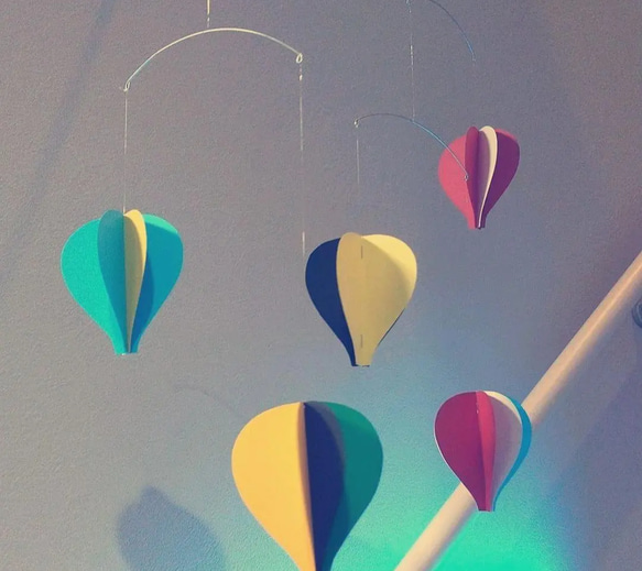 【 モビール 気球 balloon 5】\⁠(⁠๑⁠╹⁠◡⁠╹⁠๑⁠)⁠ﾉ⁠♬ 4枚目の画像