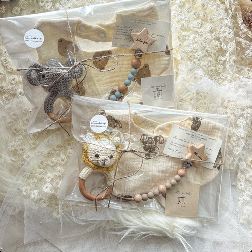 デザイン選べる男の子出産祝い ☾ᐝプチギフト3点セット 雑貨・その他