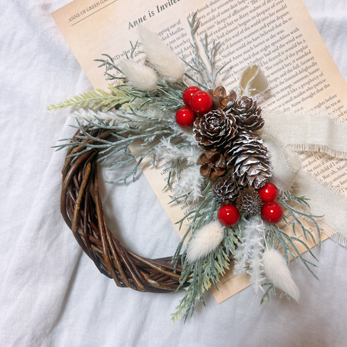 小さめ♪クリスマスリース♪♪ クリスマスミニリース☆S size＊小さめリース リース natural garden