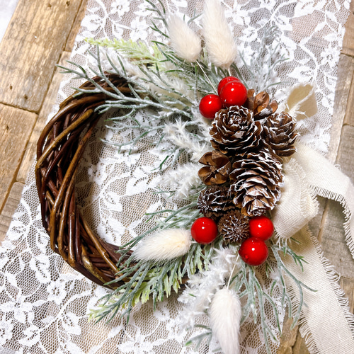 クリスマスミニリース☆S size＊小さめリース リース natural garden