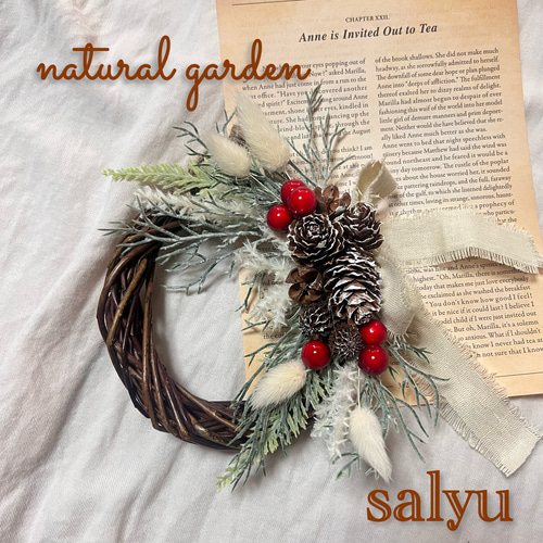 クリスマスミニリース☆S size＊小さめリース リース natural garden