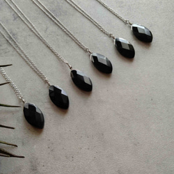 再販 Noir  ブラックオニキス　ロングネックレス / 天然石ネックレス　ステンレス 7枚目の画像