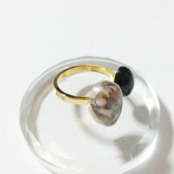 天然石リング　ギフト　フォークリング　フリーサイズ　ピンクオパール　オニキス　指輪 7枚目の画像