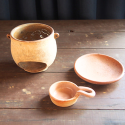 陶器茶香炉『桜と泉』は灯り兼用茶香炉です 3枚目の画像