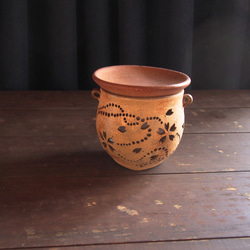 陶器茶香炉『桜と泉』は灯り兼用茶香炉です 2枚目の画像