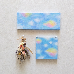 サイズ違い「青い空と彩雲と…」コルクボードの原画＊アートパネル 8枚目の画像