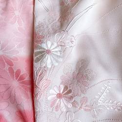 品格刺繍ピンク 差し色ギャザーワンピース フォーマル 和柄 着物リメイク 結婚式 演奏会 和柄 黒 Ｎ51107 19枚目の画像