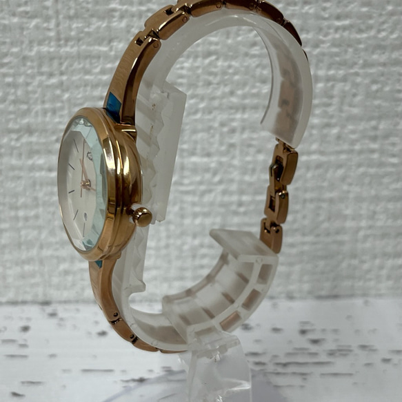 早い者勝ち！ 日付付きブレスレット風腕時計（6262）ピンクゴールド/シルバー 3枚目の画像