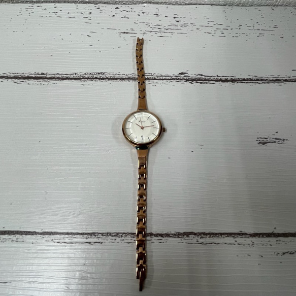 早い者勝ち！ 日付付きブレスレット風腕時計（6262）ピンクゴールド/シルバー 5枚目の画像