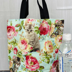 輕量簡約子包托特包真貓與玫瑰 第2張的照片