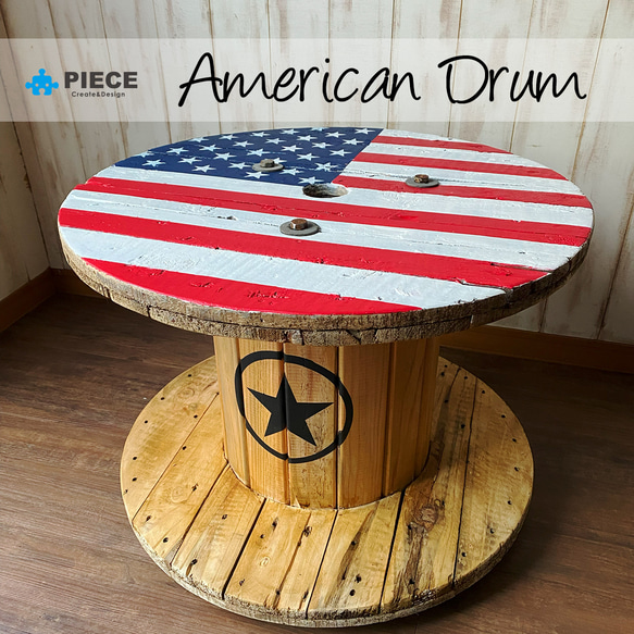 アメリカンテーブル　電線ドラム　インダストリアルデザイン　ガレージテーブル アメリカンドラム インテリア ガレージ テーブル 植物棚 電線