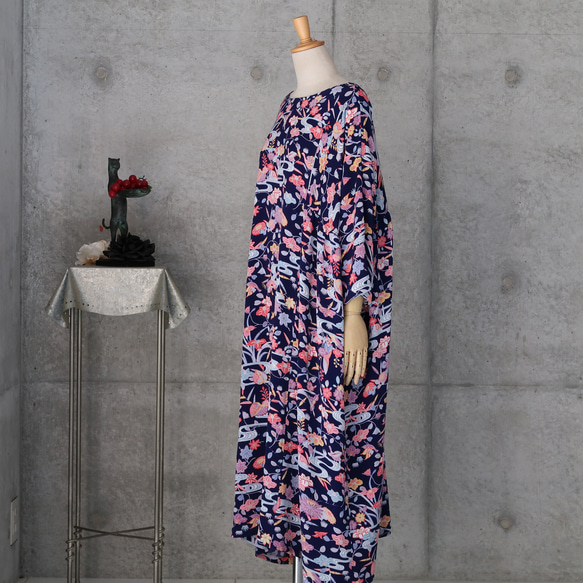 ワンピース   フリーサイズ  着物リメイク　kimono 4枚目の画像