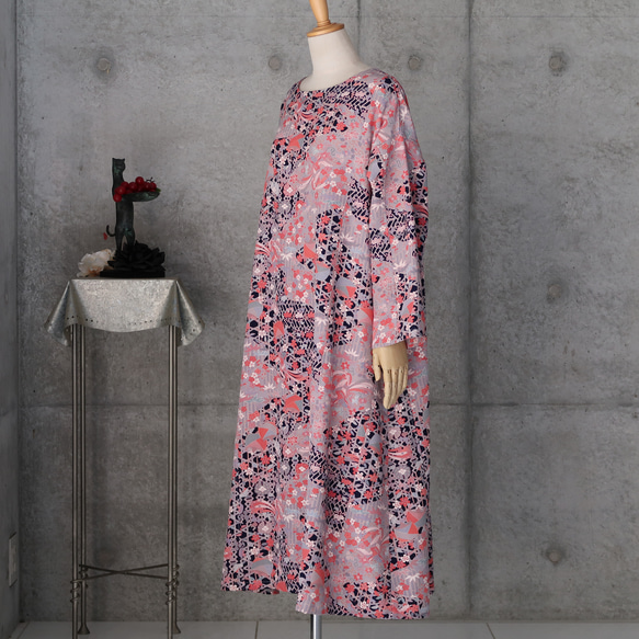 ワンピース/フリーサイズ  大きめ　着物リメイク    kimono 4枚目の画像
