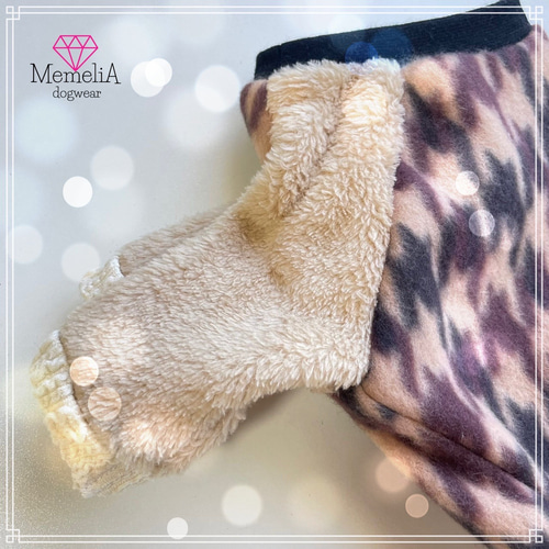 イタグレ用犬服】どちらが好み？♡ボア袖変更OK！ブラウン千鳥の