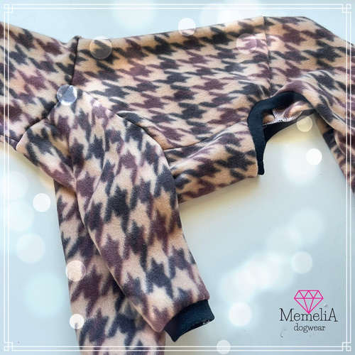 イタグレ用犬服】どちらが好み？♡ボア袖変更OK！ブラウン千鳥の