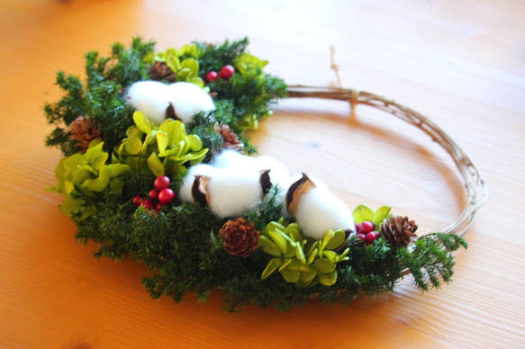 pur38 さま　オーダー作品 シンプル定番のChristmas wreath 2枚目の画像
