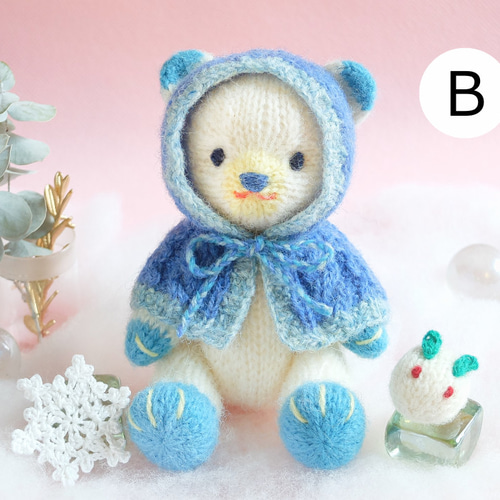 雪あそびこぐま 棒針編みの編みぐるみ あみぐるみ BLUESKYS 通販