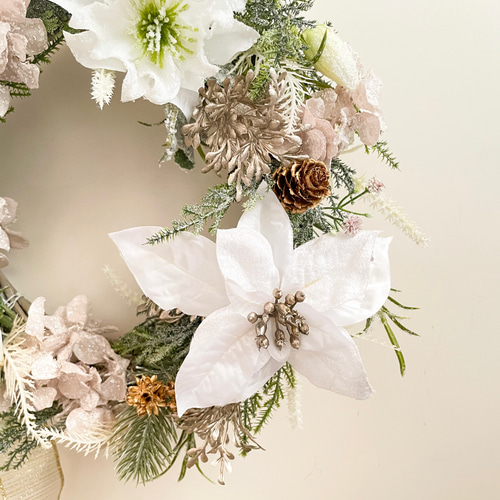 wreath bouquet 02 ホワイト系フラワーリース 造花 wreath bouquet 02 ホワイト系フラワーリース 造花（Pin page）