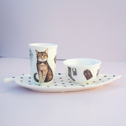 おしゃれキャットの聞香杯 台湾茶 中国茶器 ポーセラーツ ティーカップ