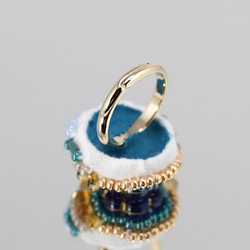Chatty 戒指 188 均碼珠繡戒指 藍色超大戒指 也可用於繫圍巾 第6張的照片