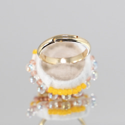 Chatty 戒指 192 一種尺寸適合大多數串珠刺繡戒指黃色超大圍巾戒指 第6張的照片