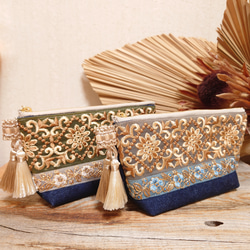 インド刺繍リボン　ポーチ インド刺繍リボン ポーチ ［M］ ポーチ Jewelino 通販 16728801