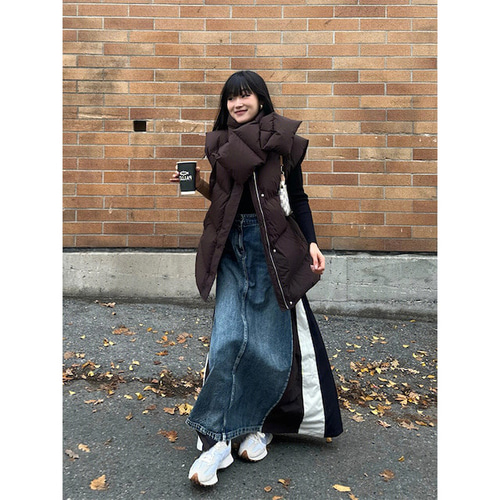 異素材MIXデニムスカート デニムステッチナイロンスカート 異素材MIXデニムスカート デニムステッチナイロンスカート