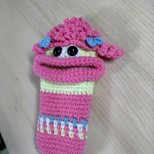 パクパクモンスター くるくるヘアーの ペンケース メガネケース ペン