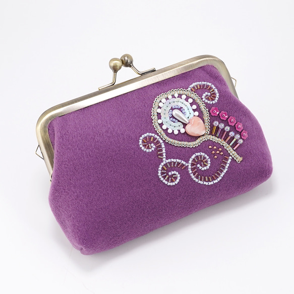 紫色珠片刺繡小袋 第2張的照片