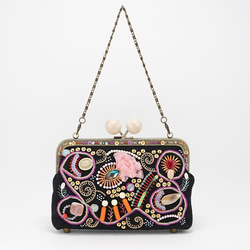 激レア ジャマンピエッシュ ベロア 秋冬2way ビーズ刺繍　総柄 がま口バッグ Jamin Puech（ジャマンピュエッシュ）の「バッグ（）」 - WEAR