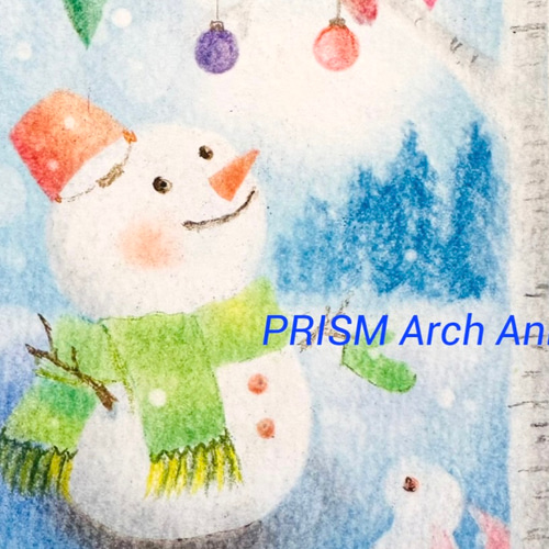 森のxmas ハンドメイドパステル画絵画アート原画