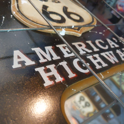 アメリカン  ルート66 & アメリカンバイク  ウォールデコレーションミラー  #ハンギングフック  #ウォールミラー 9枚目の画像