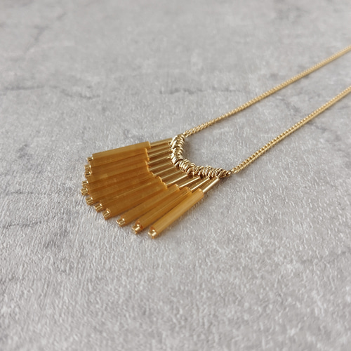 【美品✨】ガスビジュー ゴールド ネックレス フリンジ タッセル 美品✨】ガスビジュー ゴールド ネックレス フリンジ タッセル