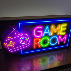 【Lサイズ】GAME ゲーム ゲームルーム ゲームセンター アーケード 店舗 自宅 照明 看板 置物 雑貨 ライトBOX 4枚目の画像