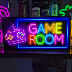 【Lサイズ】GAME ゲーム ゲームルーム ゲームセンター アーケード 店舗 自宅 照明 看板 置物 雑貨 ライトBOX 1枚目の画像