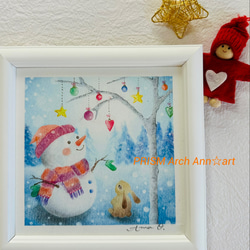 Xmas present ハンドメイドパステル画　絵画アート原画 森のクリスマス−1（パステル画・原画） 絵画 PRISM Arch 通販