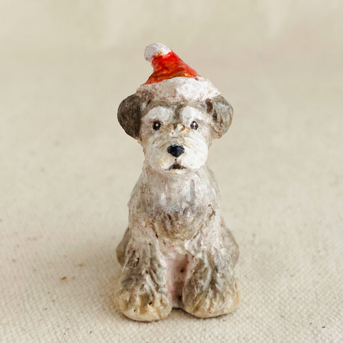 シュナウザーサンタ（Christmas santa Schnauzer） 立体・オブジェ