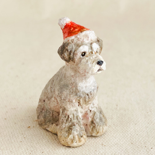 シュナウザーサンタ（Christmas santa Schnauzer） 立体・オブジェ