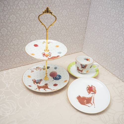 ポーセラーツ1点物！アフタヌーンティーセット