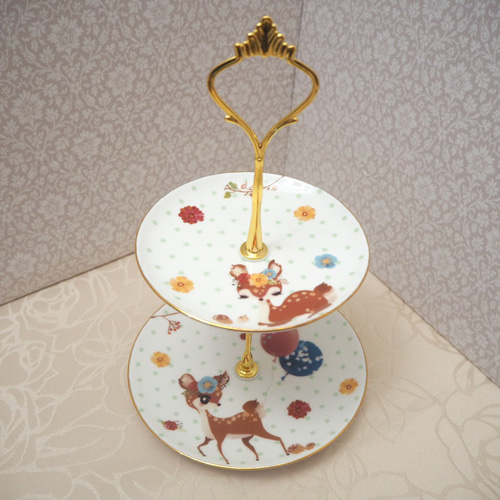ポーセラーツ1点物！アフタヌーンティーセット