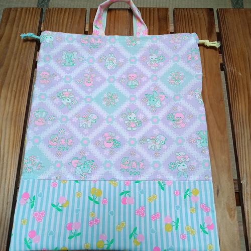 37×30 入園入学準備 体育着袋 お着替え袋 巾着袋 女の子 ゆめ