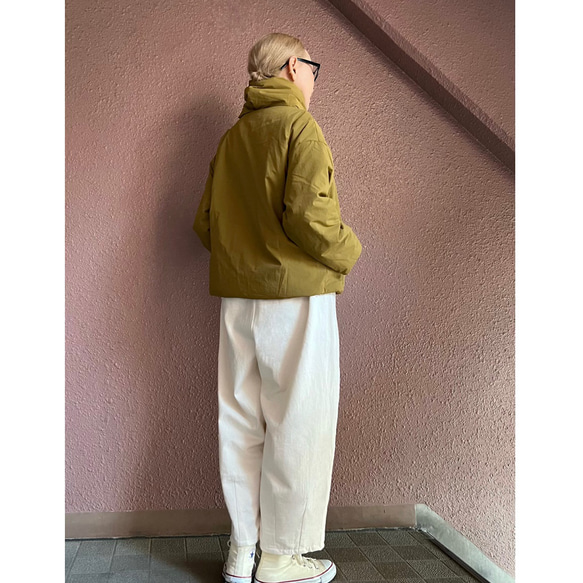 超輕超保暖❤️可選長度❤️蓬鬆舒適的外套❤️加厚設計❤️雙向領口❤️赭黃色 第17張的照片