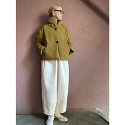 超輕超保暖❤️可選長度❤️蓬鬆舒適的外套❤️加厚設計❤️雙向領口❤️赭黃色 第15張的照片