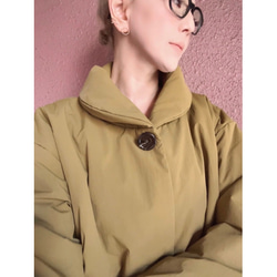 超輕超保暖❤️可選長度❤️蓬鬆舒適的外套❤️加厚設計❤️雙向領口❤️赭黃色 第12張的照片