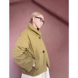 超輕超保暖❤️可選長度❤️蓬鬆舒適的外套❤️加厚設計❤️雙向領口❤️赭黃色 第13張的照片