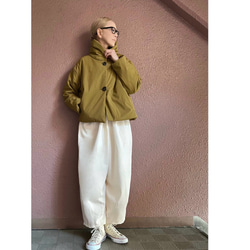 超輕超保暖❤️可選長度❤️蓬鬆舒適的外套❤️加厚設計❤️雙向領口❤️赭黃色 第5張的照片