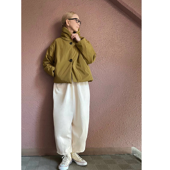 超輕超保暖❤️可選長度❤️蓬鬆舒適的外套❤️加厚設計❤️雙向領口❤️赭黃色 第5張的照片