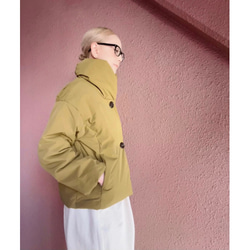 超輕超保暖❤️可選長度❤️蓬鬆舒適的外套❤️加厚設計❤️雙向領口❤️赭黃色 第11張的照片