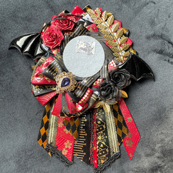 痛ロゼット55mm 75mmサイズ 缶バッジ用 ロゼット 黒と赤の天使 バッグ